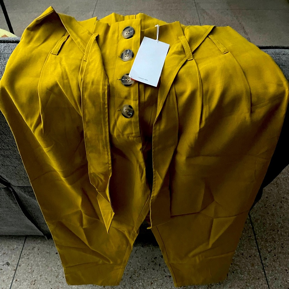 Paper Bag Mustard Trousers